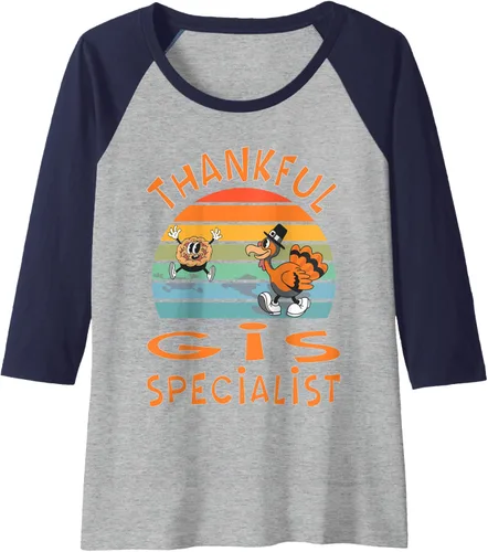 Miniatura 5 de GIS Specialist Job Funny Thanksgiving Raglan Baseball Tee