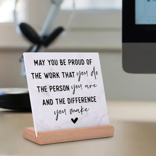 Miniatura 4 de Regalos para compañeros de trabajo para mujeres y hombres, regalo de oficina para compañeros de trabajo, placa inspiradora de decoración