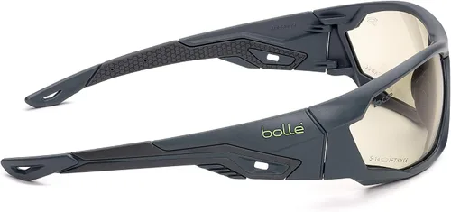 Miniatura 2 de Bollé Safety MERPSF, Mercuro - Gafas de seguridad de platino, montura negra y amarilla, lentes ahumadas, universales