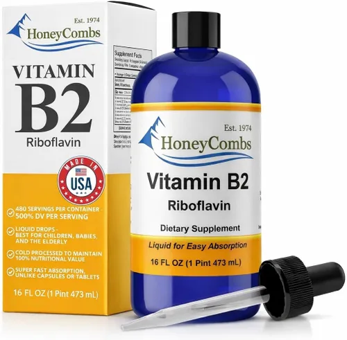 Miniatura 9 de Gotas líquidas de vitamina B2 - Suplemento de riboflavina B2 para el metabolismo energético y el apoyo del sistema nervioso - Vitamina líquida B2