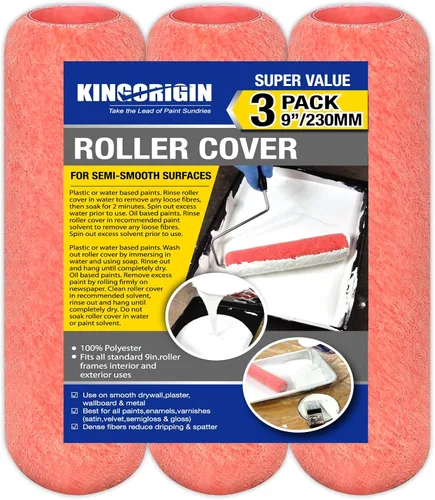 Miniatura 13 de King Origin - Paquete de 10 rodillos de pintura de 4 pulgadas, siesta de 1/2 pulgada, cubiertas de rodillos de pintura pequeños, repuestos