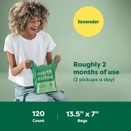 Miniatura 6 de Earth Rated® Bolsas de residuos de perro con asas (no en rollos), lavanda-aromatizado