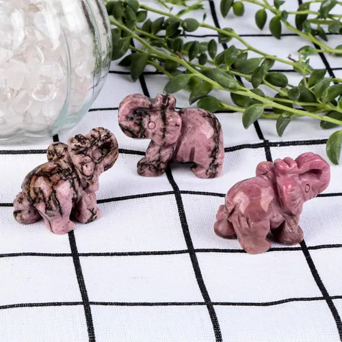 Miniatura 4 de Nupuyai Estatua de elefante de cristal curativo tallada a mano, escultura de bolsillo, escultura para manualidades, decoración de manualidades, 1.5