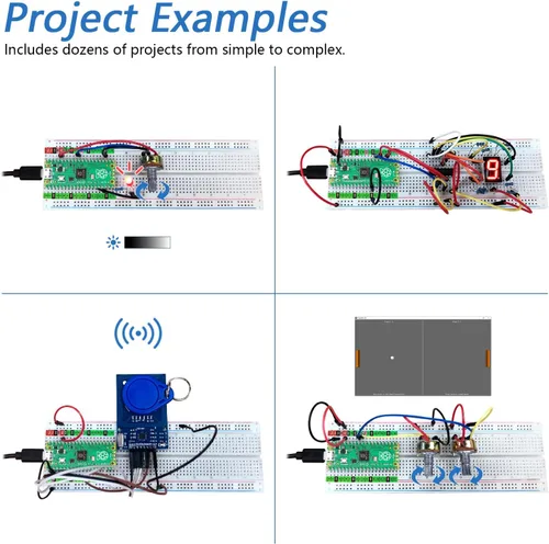 Miniatura 4 de Freenove Kit de inicio definitivo para Raspberry Pi Pico (incluido), microcontrolador Cortex-M0+ de doble núcleo, tutorial detallado de 767 páginas