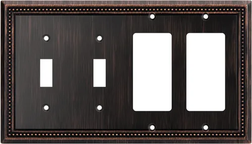 Miniatura 57 de Henne Bery Sunken Pearls - Placa de pared decorativa resistente para interruptor, cubierta para tomacorrientes (doble dúplex, níquel satinado)