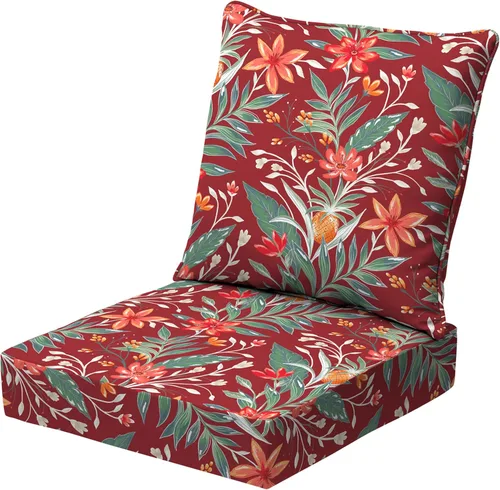 Miniatura 123 de Arden Outdoor Deep Seat Cushion Set, 24 x 24 pulgadas, Cojín para patio resistente al clima, a la lluvia y a la decoloración para silla, sofá y sofá