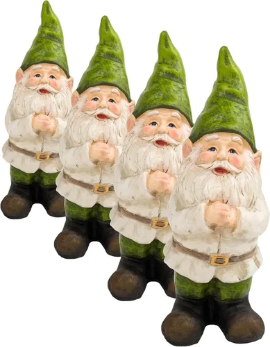 Miniatura 20 de Alpine Corporation Estatua Decorativa de Gnomo de Jardín Tradicional para Exteriores de 12 Pulgadas de Alto para Patio Gnomo de jardín tradicional