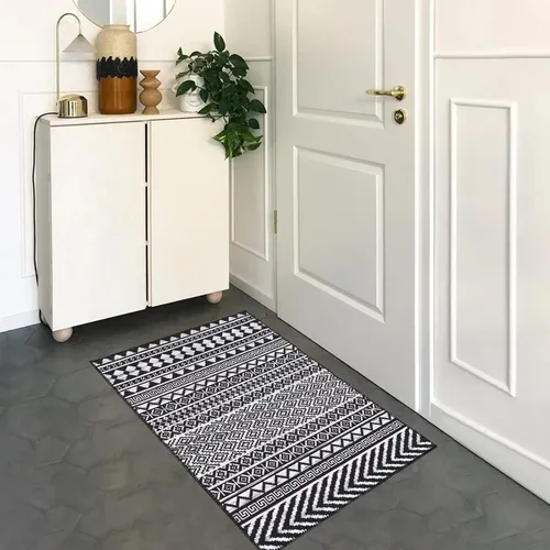 Miniatura 19 de COZYLOOM Tapete geométrico bohemio de 2 x 4 pulgadas, lavable a máquina, vintage, de felpilla marroquí, para interiores, antideslizante, cocina