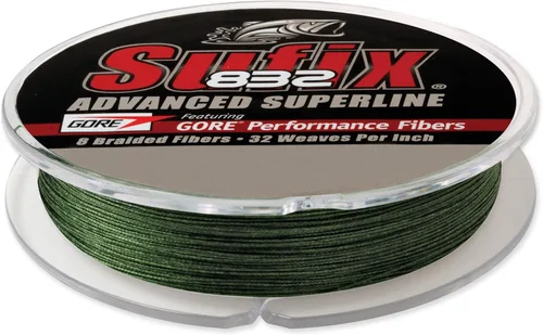 Miniatura 3 de Cuerda trenzada Sufix 832 Advanced Superline, 300 yardas verde (Low Vis Green)