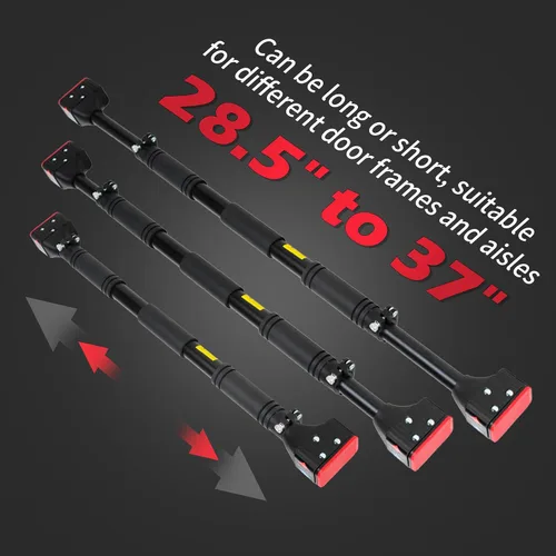 Miniatura 6 de leikefitness Pull-Up Bar For Door Frame Chin Up Bar Upper Body Workout 28.3"- 37.8" Adjustable Portable Training Pull-Up Bars without Screw
