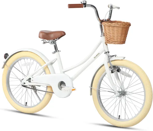 Miniatura 13 de Glerc Little Molly - Bicicleta de crucero retro para niños de 2 a 13 años de edad con cesta de mimbre y ruedas de entrenamiento/soporte, varios