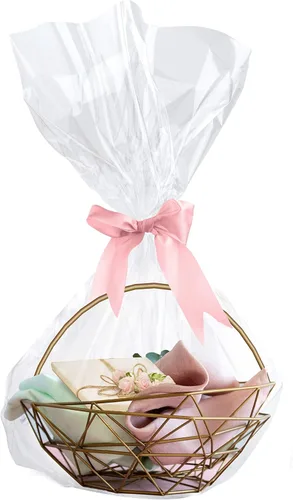 Miniatura 2 de Bolsas transparentes de 24 x 30 pulgadas, gran envoltura de celofán transparente para cestas de despedida de soltera y regalos, paquete de 18