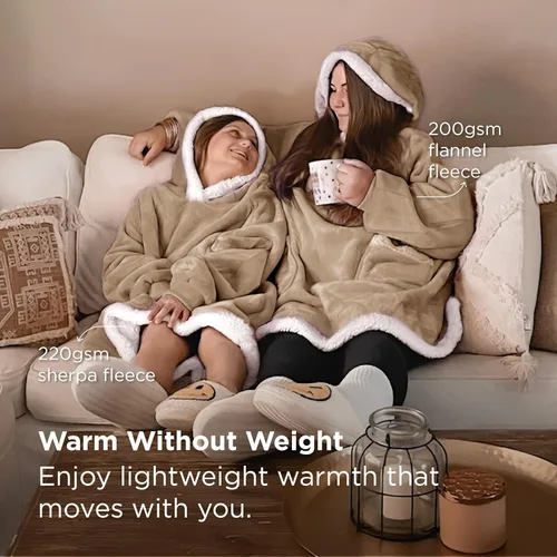 Miniatura 2 de Bedsure Manta con capucha, manta con capucha como regalo para mamá, regalos de cumpleaños para mujeres, niños, adolescentes, sudadera de sherpa
