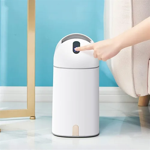 Miniatura 8 de HIHELO Cubo de basura inteligente para baño, cubo de basura eléctrico automático de inducción con tapa, contenedor de basura con sensor de gran