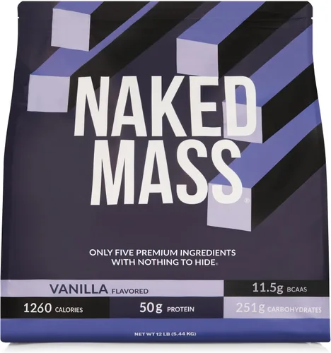 Miniatura 10 de Polvo de proteína natural para ganar masa muscular Naked Mass, 8 libras a granel, sin OMG, sin gluten, sin soya Sin Ingredientes Artificiales, 1250