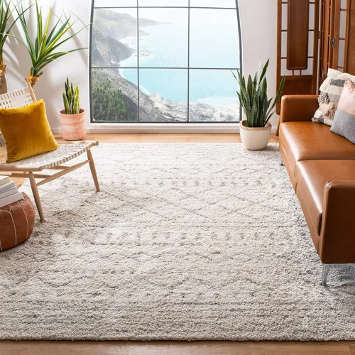 SAFAVIEH Colección Arizona Shag ASG741A Tapete de área, 1.6 pulgadas de grosor, diseño marroquí, no desprende pelusa, de fácil cuidado, para sala o
