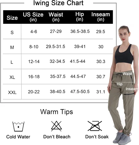 Miniatura 4 de Pantalones deportivos tipo cargo de senderismo para mujer pantalones deportivos capris casuales ligeros de secado rápido UPF 50