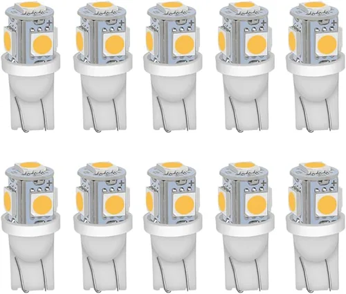 Miniatura 9 de Paquete de 12 focos LED ámbar de repuesto, stock # 194 T10 168 2825 W5W 175 158, foco LED 5050 5 SMD, luz de 12 voltios para interior de automóvil