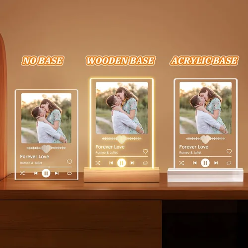 Miniatura 5 de Marcos de Foto Personalizados de Placa de Spotify, Marco de Foto de Portada de Canción de Acrílico Personalizado, Regalos Personalizados para Novia