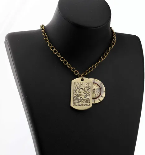 Miniatura 4 de FAADBUK Collar de sombrero de paja de bronce con diseño de anime Jewelry con sombrero de paja de bronce, llavero de, Metal, Acero inoxidable