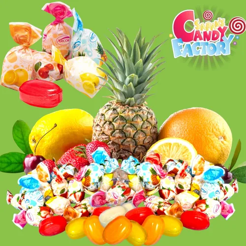 Miniatura 6 de Caramelo duro relleno de frutas 1.5 libras aproximadamente 90 piezas Bonos de frutas surtidos envueltos individualmente, naranja, limón, fresa