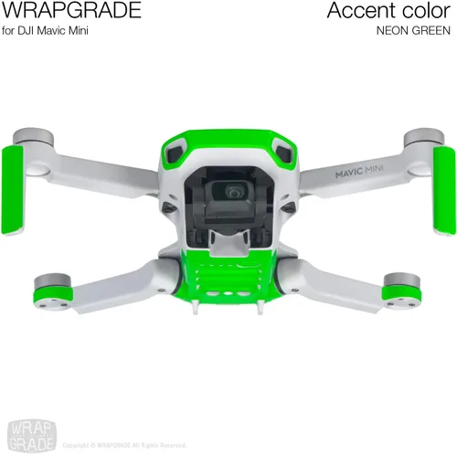 Miniatura 2 de Wrapgrade Skin compatible con DJI Mavic Mini Color decorativo Verde neón