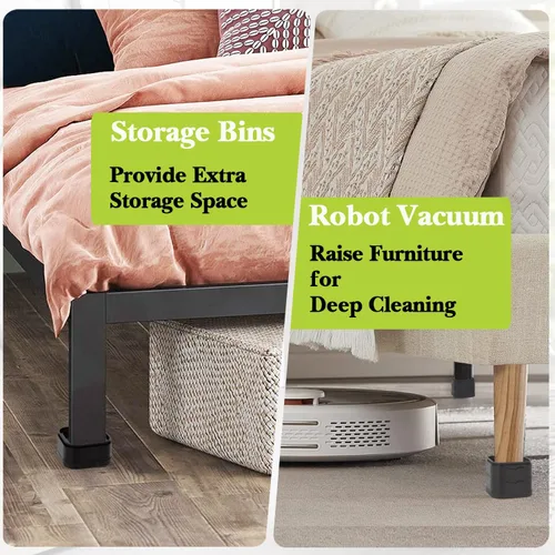Miniatura 5 de Paquete de 12 elevadores de muebles de 1, 2 o 3 pulgadas, elevadores de cama ajustables resistentes para mesa, escritorio, sofá, silla, gabinete