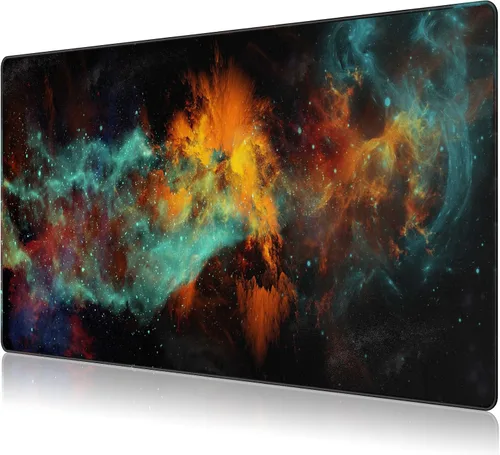 Miniatura 14 de JIALONG Alfombrilla de mouse grande para juegos, alfombrilla de escritorio extendida XXL con teclado antideslizante para computadora portátil