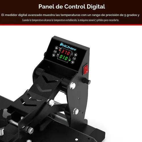 Miniatura 4 de Delclynee Máquina de prensa de calor de alta presión de 15 "x 15" para camisetas, impresora de sublimación digital de calidad industrial para vinilo