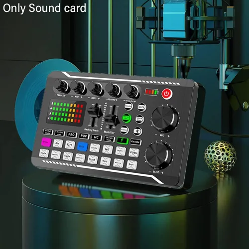 Miniatura 2 de Tablero de sonidos, tablero de efectos de sonido, placa mezcladora de sonido, tarjeta de sonido compatible con Bluetooth con múltiples efectos