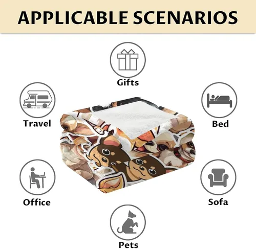 Miniatura 6 de Chihuahua - Manta de regalo de 30 x 40 pulgadas, bonita manta para niños y adultos, mantas amarillas suaves y peludas para sofá, oficina