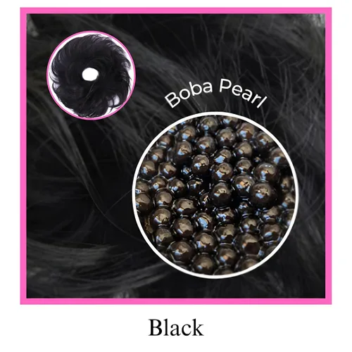 Miniatura 3 de Juvabun Pieza de pelo pequeño y desordenado color negro – Coletero sintético ondulado y rizado para mujer, mini extensión de moño para cabello fino