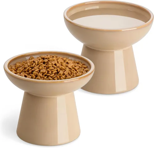 Miniatura 14 de vancasso Paquete de 2 cuencos elevados para gatos, platos elevados de cerámica para alimentos y agua para gatos con 5.1 pulgadas de altura y 6.2