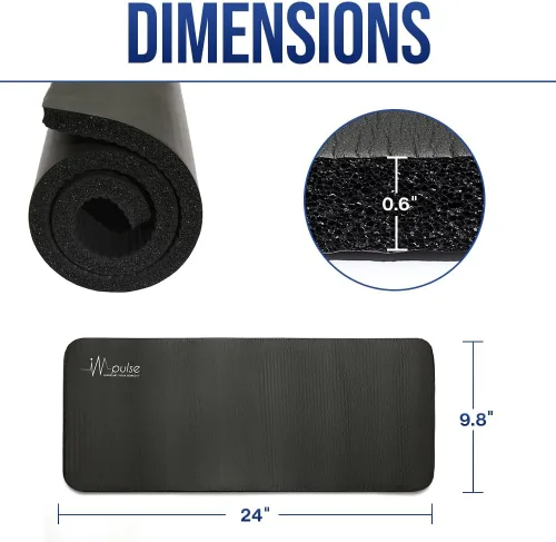 Miniatura 2 de Impulse - Almohadillas de yoga para rodillas, almohada gruesa de 1" (25mm) para ejercicios, proporciona amortiguación para rodillas y codos