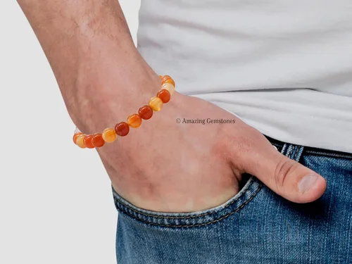 Miniatura 374 de Amazing Gemstone Pulsera de cristal para mujeres y hombres, pulsera de cristal curativo de protección, pulsera elástica con cuentas de piedras