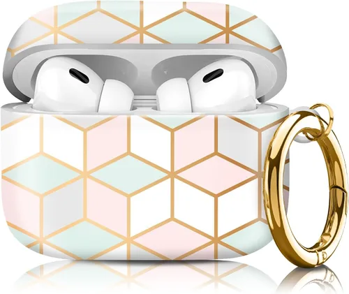 Miniatura 14 de Funda compatible con AirPod Pro de 2ª/1ª generación con llavero, funda protectora completa a prueba de golpes para auriculares inalámbricos