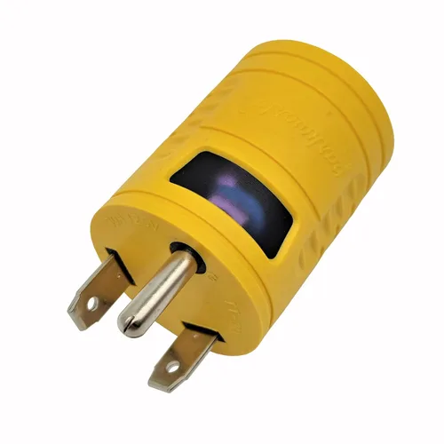 Parkworld 67867 NEMA TT-30P a L14-30R Adaptador de 1 pieza, RV 30A TT-30 macho enchufe al generador 30A 4 clavijas L14-30 hembra Receptáculo amarillo