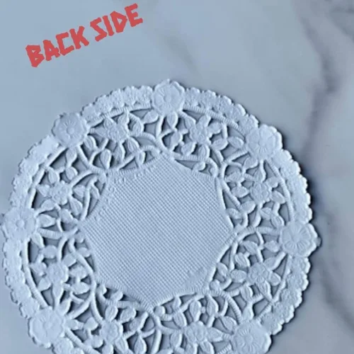 Miniatura 7 de Tapones redondos de papel de encaje de 4 pulgadas, paquete de 100 tapices decorativos desechables para postres, pasteles, aperitivos, bodas y fiestas
