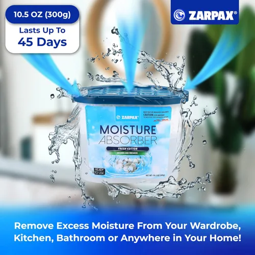 Miniatura 2 de Zarpax - Absorbente de Humedad con Algodón Fresco 10.5 oz/300g Elimina la Humedad, la Condensión y la Umbría Absorbente de Olores con Fragancia
