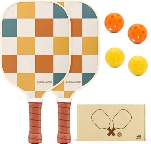Miniatura 16 de Juego de 2 palas de pickleball 4 raquetas de pickleball, juego de pickleball aprobado por USAPA, superficie de fibra de vidrio fibra de carbono