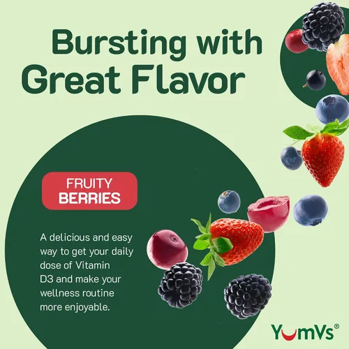 Miniatura 4 de YUM-V'S Gomitas de vitamina D3 de 5000 UI 125mcg D3 - Apoya el apoyo inmunológico, fuerte salud ósea, sin OMG, sin gluten, sin lácteos, gomitas