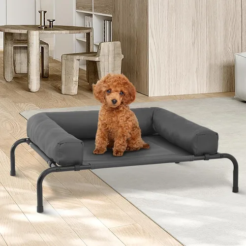 Miniatura 4 de Magshion Cooling Elevated Dog Bed, Portable Raised Outdoor Indoor Dog Cots Chew Proof Pet Hammock with Breathable Mesh & Removable Bolster for Large