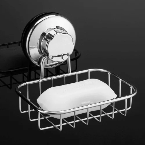 Miniatura 4 de SANNO Soporte de jabón con ventosa, bandeja para jabonera, barra de jabón para esponja de jabón para pared de ducha, baño, bañera y fregadero