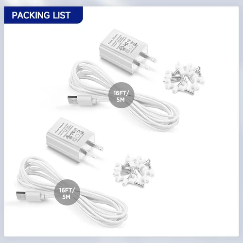 Miniatura 6 de Ayotu Paquete de 2 cables de carga de cámara de 16 pies para batería de cámara adhesiva/enchufable de 3ª generación/2ª generación, adaptador