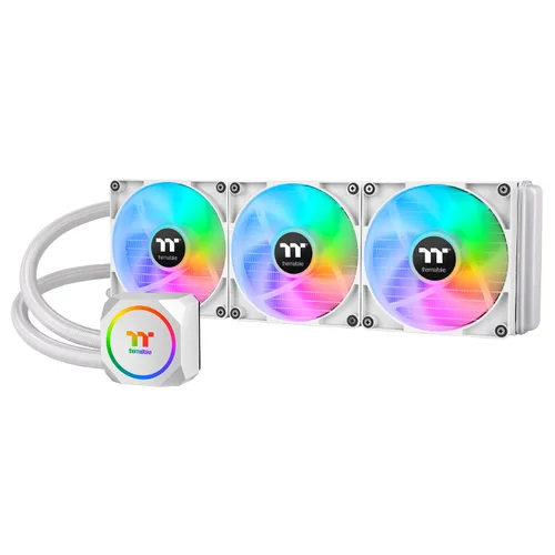 Thermaltake TH420 ARGB Sync All-in-One Liquid Cooler Edición Nieve, AMD(AM5/AM4) Intel(LGA 1700/1200), Radiador de Alta Eficiencia de 420mm, Blanco