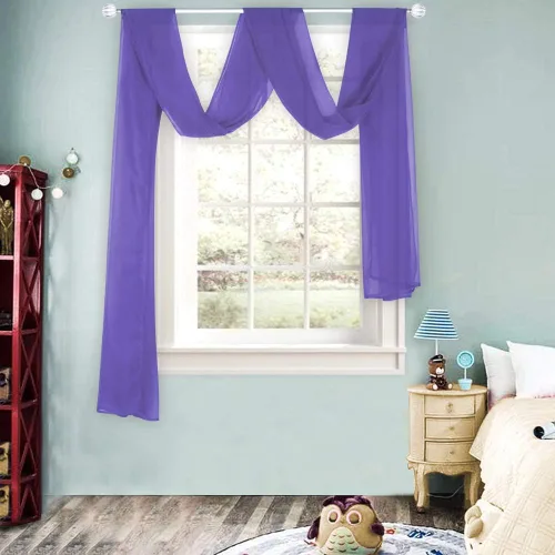Miniatura 23 de HUTO Cenefas de cortina de gasa transparente blanca para habitación de niñas, bufandas de gasa suave para boda, fiesta, toldo, cama, 216 extra largas