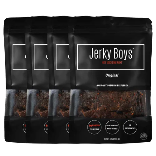 Miniatura 9 de Jerky Boys - Bocadillo de carne de res bajo en calorías, bajo en carbohidratos, sin conservantes, alto en proteínas - Sabor ORIGINAL 3.25oz