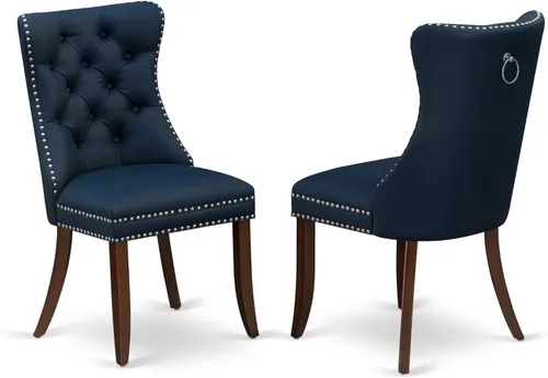 Miniatura 15 de East West Furniture DAP3F26 Dallas Parson - Juego de 2 sillas de comedor tapizadas de tela de poliéster color burdeos con botones copetudos