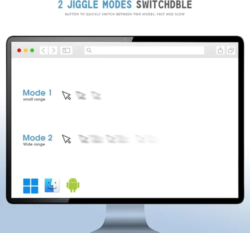 Miniatura 2 de Geyes Mouse Jiggler, dispositivo de mouse indetectable con dos modos de oscilación y multipista, mantiene la computadora o computadora portátil