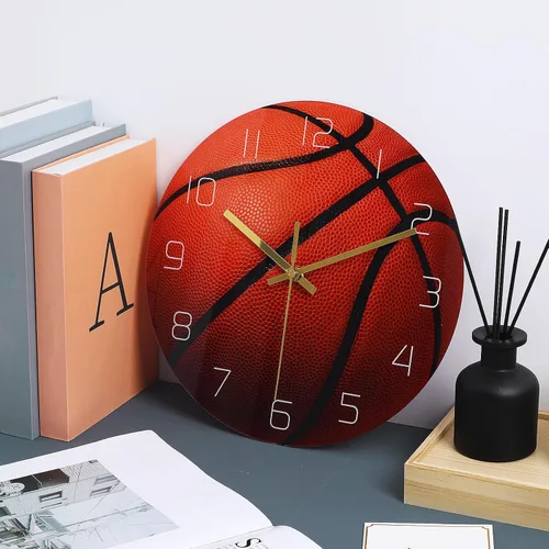 Miniatura 8 de Garneck Reloj de pared de baloncesto de 11.8 pulgadas, decorativo, acrílico, silencioso, para sala de estar, niños, dormitorio, estudio, decoración